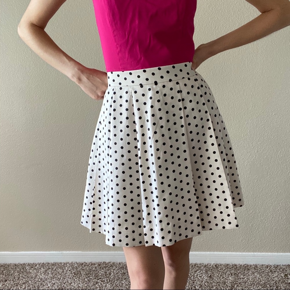 J Crew Polka Dot Pleated Skirt